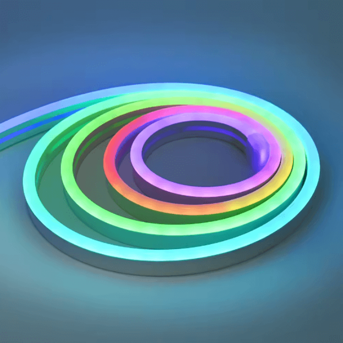 Evura Goods neon LED-strip 5m RGBIC, app-bediening, slimme verlichting, binnen en buiten gebruik, dimbaar