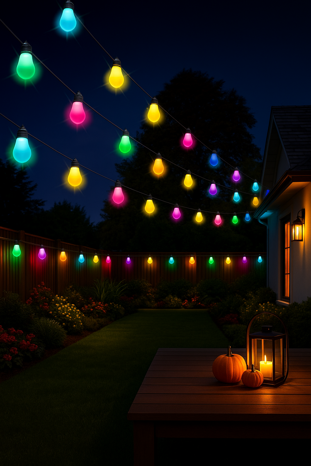 RGB Lichtsnoer Buiten – 10 Meter – 15 Smart LED Lampen – Multicolor & App-bediening – IP65 Weersbestendig