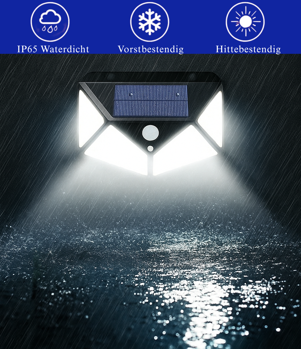 Evura Goods LED Solar Wandlamp Buiten – 250 Lumen – Bewegingssensor – Daglicht Wit – IP65 Waterdicht
