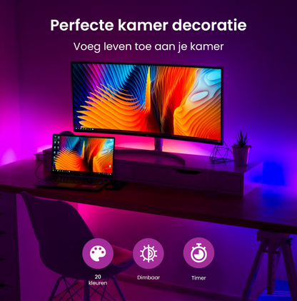 Evura Goods - 10 Meter LED Strip 12V – Slimme App-bediening met Timerfunctie - Evura Goods